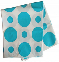 Obrus foliowy w grochy turkusowy, 100x130cm