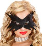 Czarna MASKA Wenecka GWIAZDA Brokat Karnawał Bal