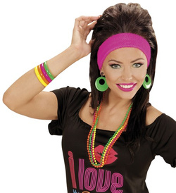 Bransoletki Neonowe Kolorowe Disco Lata 80 4 szt.