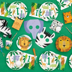 Talerzyki Papierowe DŻUNGLA Safari Zoo 18cm 8szt.