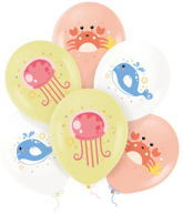 Balony Zwierzęta Morskie Podwodny Świat Party 6szt