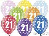 Balony z nadrukiem 21 urodziny, 5 szt. 1 op.