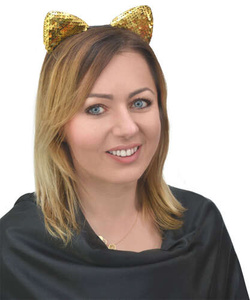 Opaska DISCO Kot Dwustronne CEKINY Złote Srebene