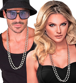 Zestaw Naszyjniki SREBRNE Disco Lata 80, 2szt.