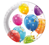 Talerzyki papierowe Sparkling Balloons 23 cm 8szt.