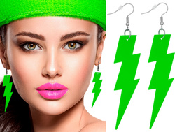 Kolczyki NEONOWE BŁYSKAWICE Pioruny ZIELONE Disco