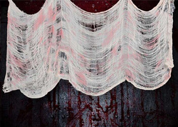 Biała ZAKRWAWIONA SIATKA Pajęczyna 76x228cm