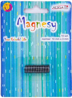 Magnesy Czarne Okrągłe Biurowe Lodówkę 10mm 10szt.