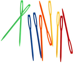 Plastikowe IGŁY Kolorowe Zestaw Igieł 7cm 10szt.