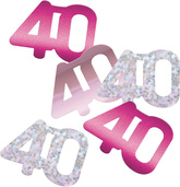 Konfetti Dekoracyjne 40 URODZINY Różowe 14g