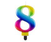 Świeczka cyferka 8, Galaxy, 8,0 cm, 1 szt.