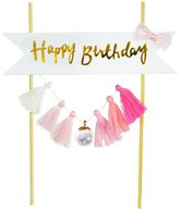 Dekoracja tortu Happy Birthday - frędzelki róż 1 o
