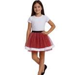 Spódniczka Tutu Czerwona z Brokatem Mikołajka
