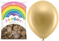 Balony Metaliczne ZŁOTE Ślub Urodziny 23cm 100szt.