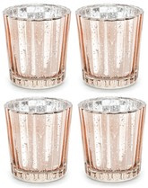 Świecznik, różowe złoto, 6cm, 4 szt.