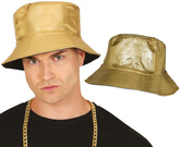 Kapelusz Czapka Bucket Hat Złota Metaliczna Raper