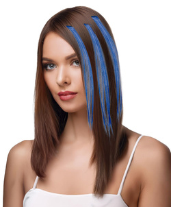 PASEMKA Pasma do Włosów NIEBIESKIE 50cm 3szt.