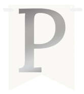 Flagietka, Litera P, Srebrna, 1 szt.