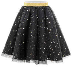 Czarna SPÓDNICZKA Złote Gwiazdki Andrzejki 3-7 lat