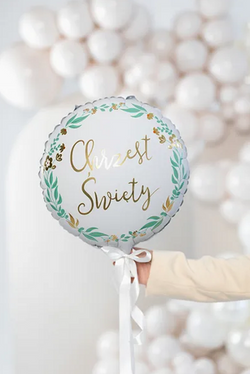 Balon Foliowy CHRZEST ŚWIĘTY Chrzciny 45cm