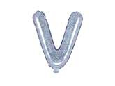 Balon foliowy Litera "V" 35cm holograficzny 1 szt.