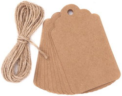 Zawieszki ze Sznureczkiem do Prezentów Krat 12szt.