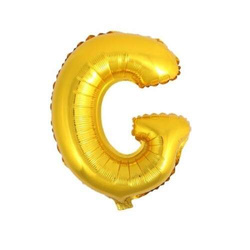 Balon Foliowy Litera "G", Złoty, 45 cm, 1 szt.
