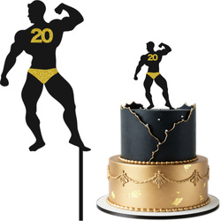 Topper na Tort MĘŻCZYZNA 20 Urodziny CZARNY