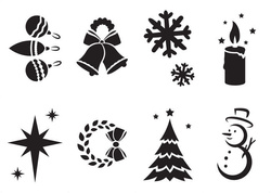 Szablony do dekoracji sztucznym śniegiem, 8 szt.