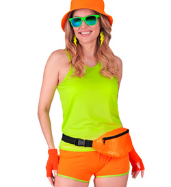 RĘKAWICZKI Bez Palców POMARAŃCZOWE Neonowe DISCO