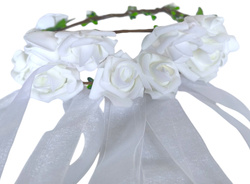 Opaska na Głowę Wianek Komunijny Białe Róże