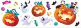 Naklejki na Ścianę Dekoracja Halloween Dynie 70x25