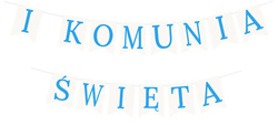 Baner KOMUNIA ŚWIĘTA, Niebieski, 1kpl.