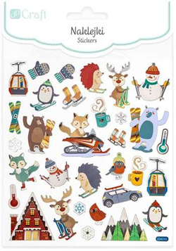 Naklejki Ozdobne SPORTY ZIMOWE Zwierzęta Zima 32sz