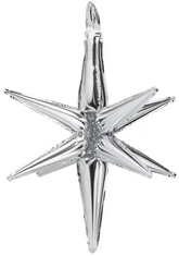 Balon Foliowy Gwiazda 3D SREBRNY 70cm