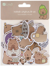 NAKLEJKI Winylowe Dekoracyjne KAPIBARA 50szt.