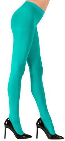 Rajstopy Nylonowe Turkusowe Lata 80 Disco 40 DEN