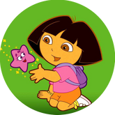 Opłatek tortowy 14 cm, Dora i Przyjaciele 1 szt.