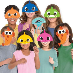 Maski papierowe Baby Shark, 8 szt.