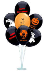 Stojak na balony 7 szt. + Balony Halloween