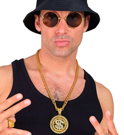 Naszyjnik Wisiorek Złota Zawieszka DOLAR Cekiny