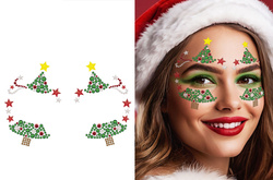 Naklejki Biżuteria Twarz CHOINKA Boże Narodzenie