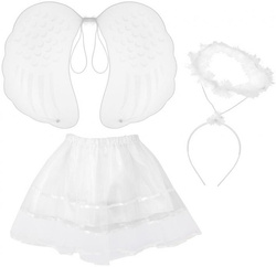 Zestaw Strój ANIOŁEK Skrzydła Spódniczka Aureola