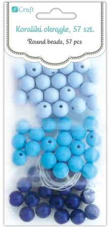 Koraliki Ozdobne Okrągłe Kuleczki Niebieskie 57szt