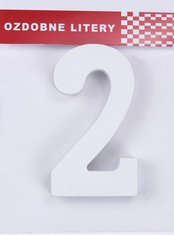 Cyferka Drewniana "2", 16 cm, 1 szt.
