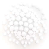 Pompony akrylowe białe i opalizujące mix, 85 szt.