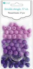 Koraliki Ozdobne Okrągłe Kuleczki Fioletowe 57szt.