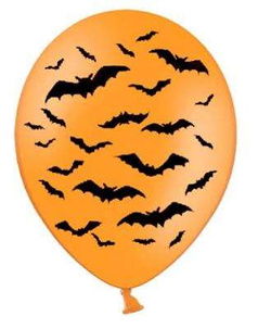 Balony z nadrukiem HALLOWEEN "Nietoperze" - 1 szt.