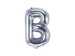 Balon foliowy Litera "B", 35cm, srebrny