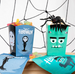 Pudełka Kubełek na Popcorn Halloween Monster 6szt.